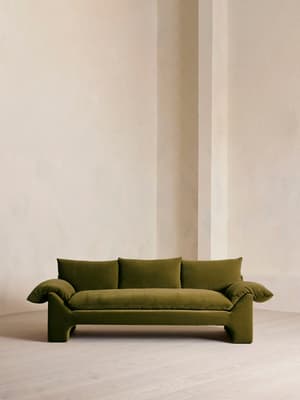 Wyatt Three Seater Sofa - Velvet - Olive - Listing Image