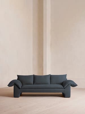 Wyatt Three Seater Sofa - Linen - Prussian Blue - Listing Image