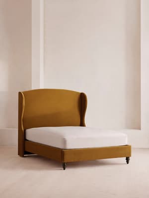 Rivas Bed - King - Velvet - Mustard - US - Listing Image