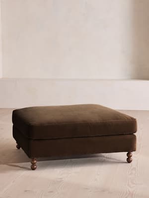 Audrey Square Ottoman - Sofa - Velvet - Chocolate - US - Listing Image