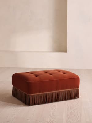 Elowen Ottoman - Velvet - Rust - UK - Listing Image