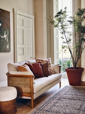 Sydney Cane Sofa - Washed Linen Flax - Listing Image