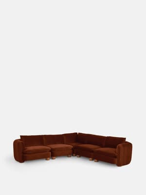 Vivienne Modular Corner Sofa - Velvet Rust - Listing Image
