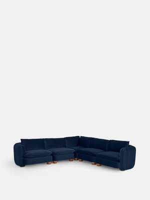 Vivienne Sectional Corner Sofa - Velvet Royal Blue - US - Listing Image