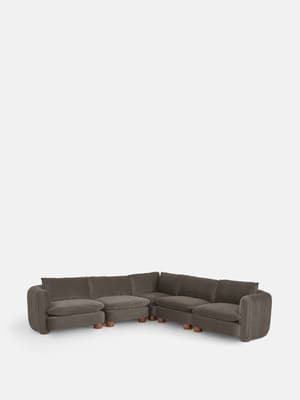 Vivienne Modular Corner Sofa - Velvet - Taupe - Hover Image