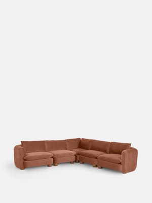 Vivienne Modular Corner Sofa - Velvet Antique Rose - Listing Image