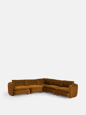 Vivienne Modular Corner Sofa - Velvet Mustard - Listing Image
