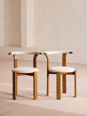 Pair of Zita Dining Chairs - Boucle - Natural - Listing Image