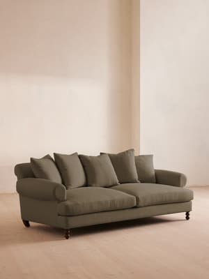 Audrey Three Seater Sofa - Linen - Sage - Hover Image