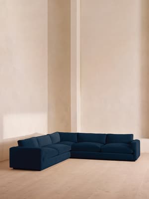Mossley Corner Sofa - Velvet - Royal Blue - Hover Image