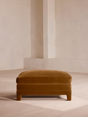 Ashford Ottoman - Velvet - Mustard - Hover Image