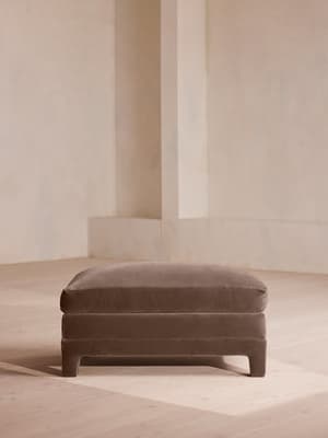 Ashford Ottoman - Velvet - Taupe - Hover Image