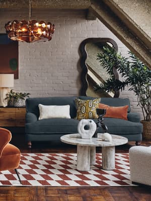 Arundel Three Seater Sofa - Velvet - Grey Blue - Listing Image