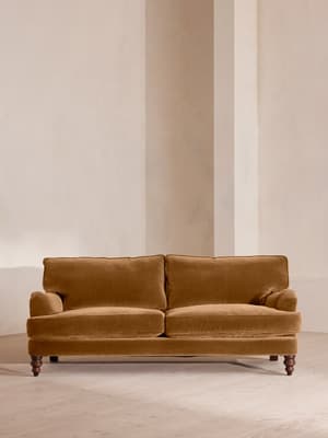 Arundel Three Seater Sofa - Velvet - Mustard - Hover Image