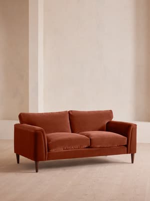 Reya Two Seater Sofa - Velvet - Rust - Listing Image