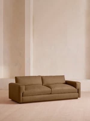 Mossley Three Seater Sofa - Linen - Ochre - US - Hover Image