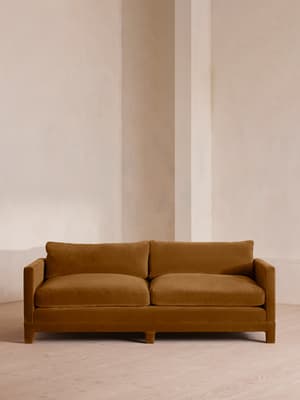 Ashford Three Seater Sofa - Velvet - Mustard - US - Hover Image
