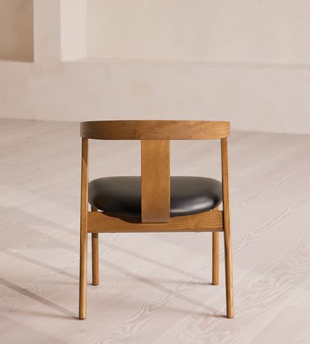 Edwin Dining Chair, Black Leather, US
