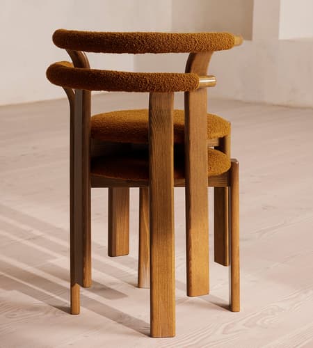 Pair of Zita Dining Chairs, Boucle, Mustard - Soho Home