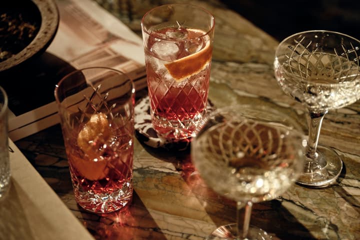 Crystal highball glass for cocktails