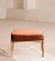 Theodore Oak Footstool - Velvet - Antique Rose - Hover Image
