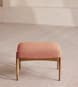 Theodore Oak Footstool - Textured Wool Boucle - Coral - US - Hover Image