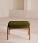 Theodore Oak Footstool - Linen - Olive - Hover Image