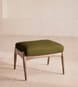 Theodore Oak Footstool - Linen - Olive - US - Listing Image