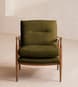 Theodore Oak Armchair - Linen - Olive - US - Hover Image