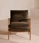 Theodore Oak Armchair - Velvet - Chocolate Brown - Hover Image