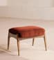 Theodore Oak Footstool Velvet Rust - Listing Image