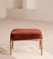 Theodore Oak Footstool Velvet Rust - Hover Image