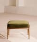 Theodore Oak Footstool Velvet Olive - US - Hover Image