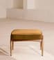 Theodore Oak Footstool - Velvet - Mustard - Hover Image