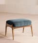 Theodore Oak Footstool - Velvet - Grey Blue - Listing Image