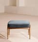 Theodore Oak Footstool - Velvet - Grey Blue - US - Hover Image