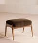 Theodore Oak Footstool - Velvet - Chocolate Brown - US - Listing Image