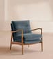 Theodore Oak Armchair - Velvet - Grey Blue - Listing Image