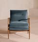 Theodore Oak Armchair - Velvet - Grey Blue - US - Hover Image