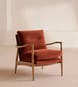 Theodore Oak Armchair - Velvet Rust - US - Listing Image