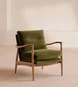 Theodore Oak Armchair - Velvet Olive - Listing Image