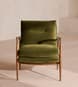 Theodore Oak Armchair - Velvet Olive - Hover Image