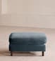 Audrey Rectangle Ottoman - Velvet - Grey Blue - Hover Image