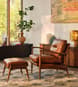 Theodore Footstool - Leather Chestnut - Hover Image