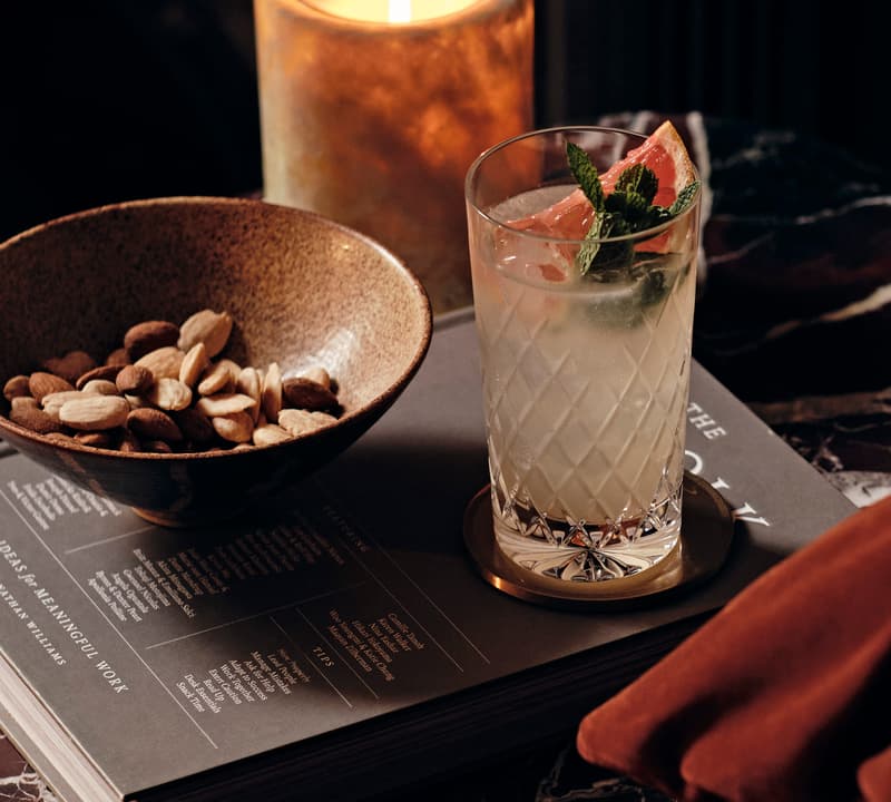 Crystal highball glass for cocktails