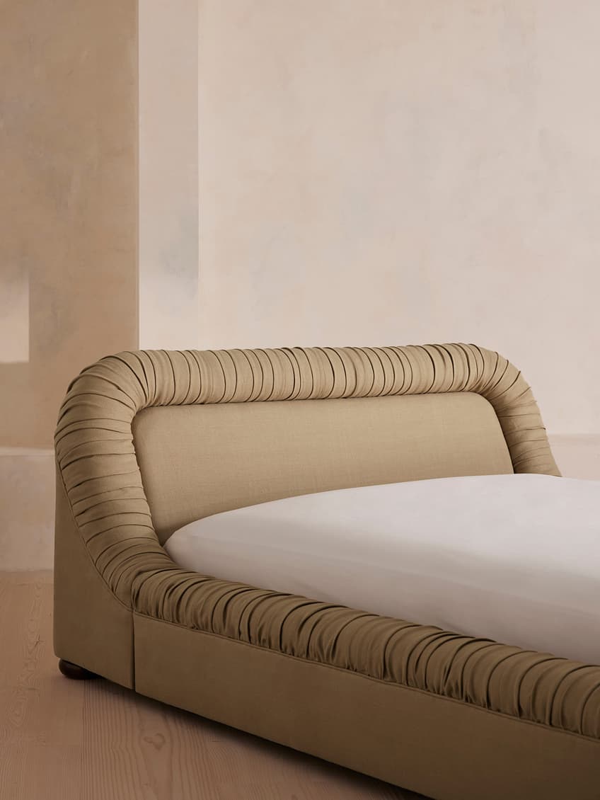 Vara Bed, California King, Linen, Wheat, US