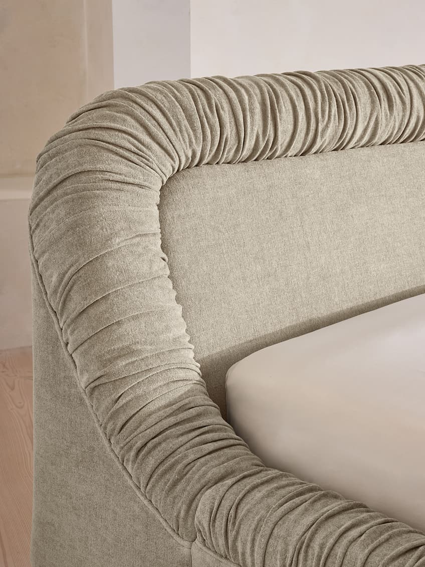 Vara Bed, Super King, Linen Chenille, Stone