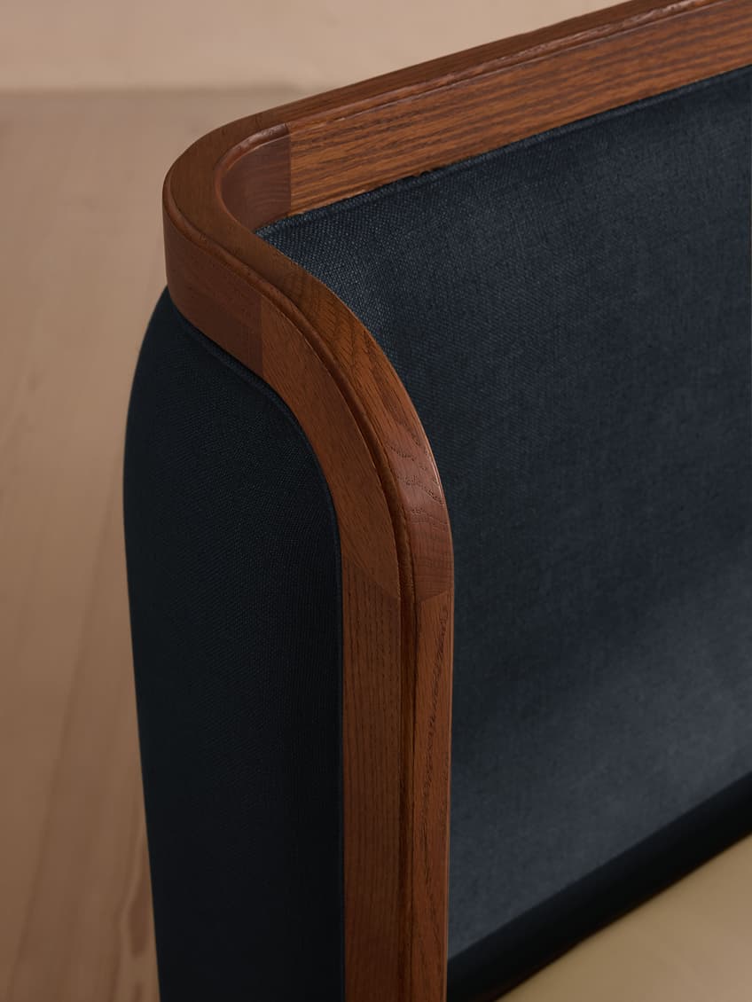 Belsa Bed, Superking, Linen, Indigo
