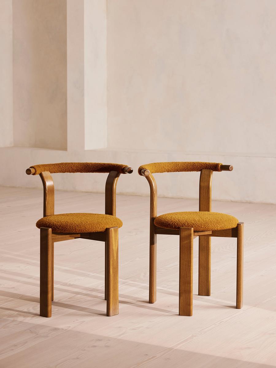 Pair of Zita Dining Chairs - Boucle - Mustard - US - Listing Image