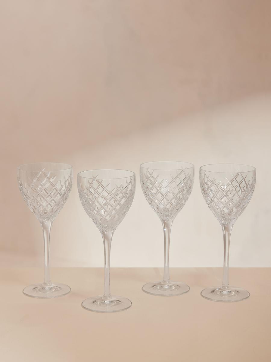 Barwell Cut Crystal Red Wine Glass, Set of Four